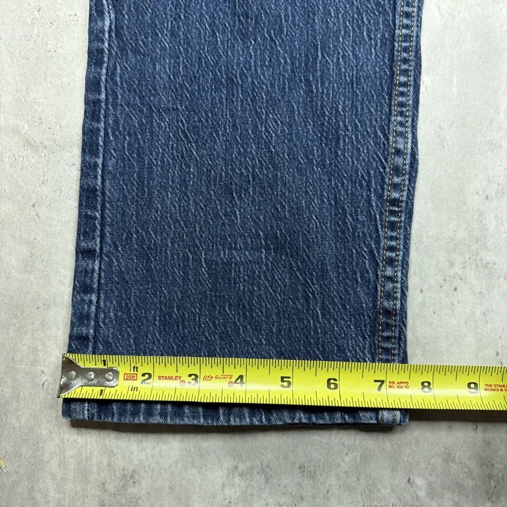 Levis 505 Light Wash Blue Denim Mens Jeans 36x32 Straight Fit Cowboy Stretch